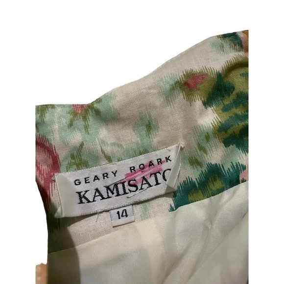 Geary Roark Kamisato Floral Print Cold Shoulder Dress Size 14 vintage - Picture 3 of 5